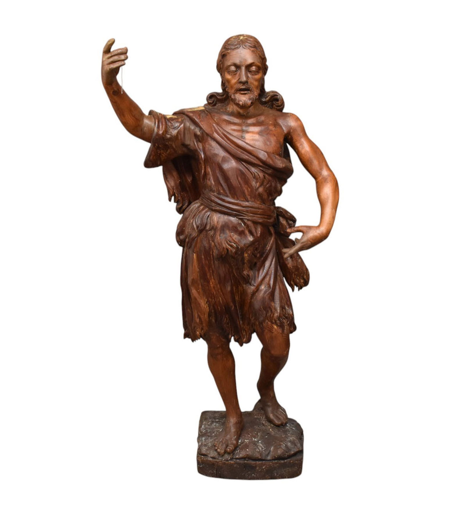 Saint John the Baptist Wood Sculpture, 17th/18th Century - c. 17th/18th century. Continental, (1 of 8)