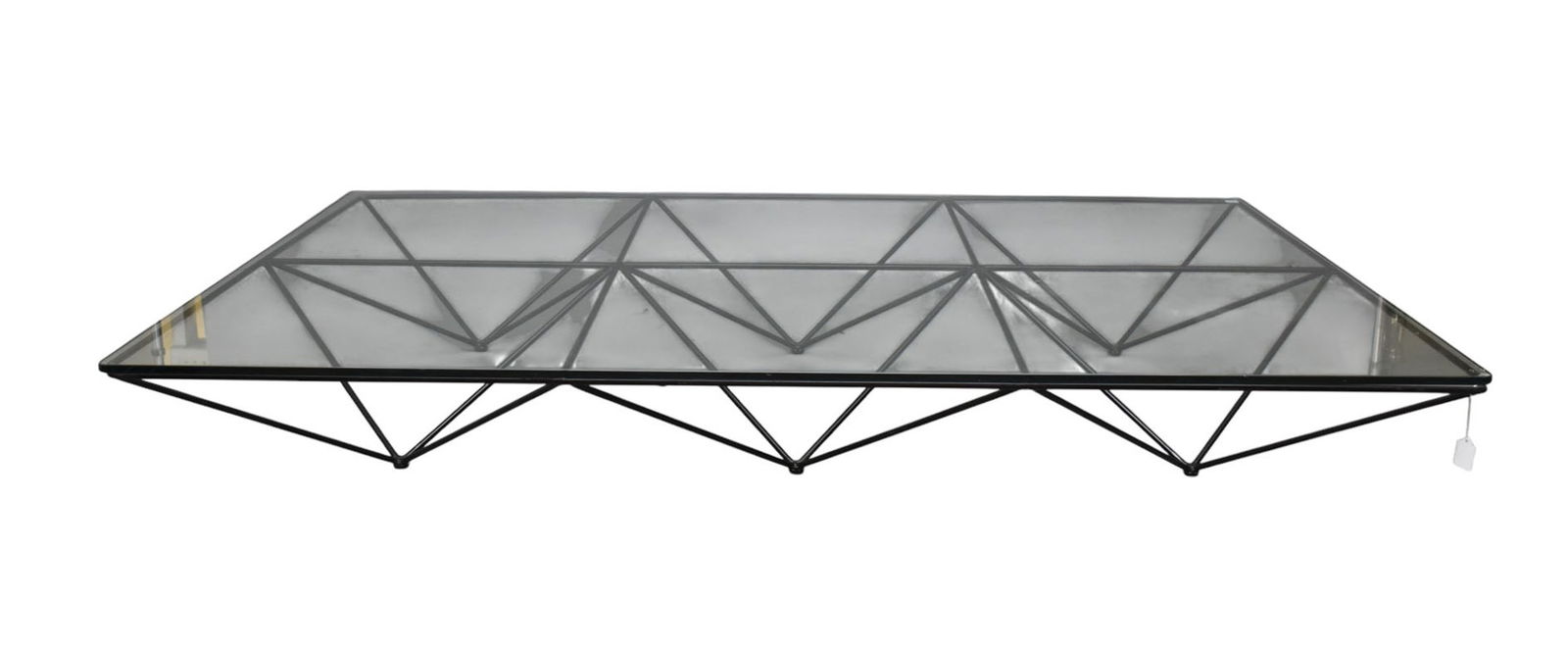 Large 'Alanda' Coffee Table, Paolo Piva, C. 1970s - A large and low coffee table of steel and glass. (1 of 4)