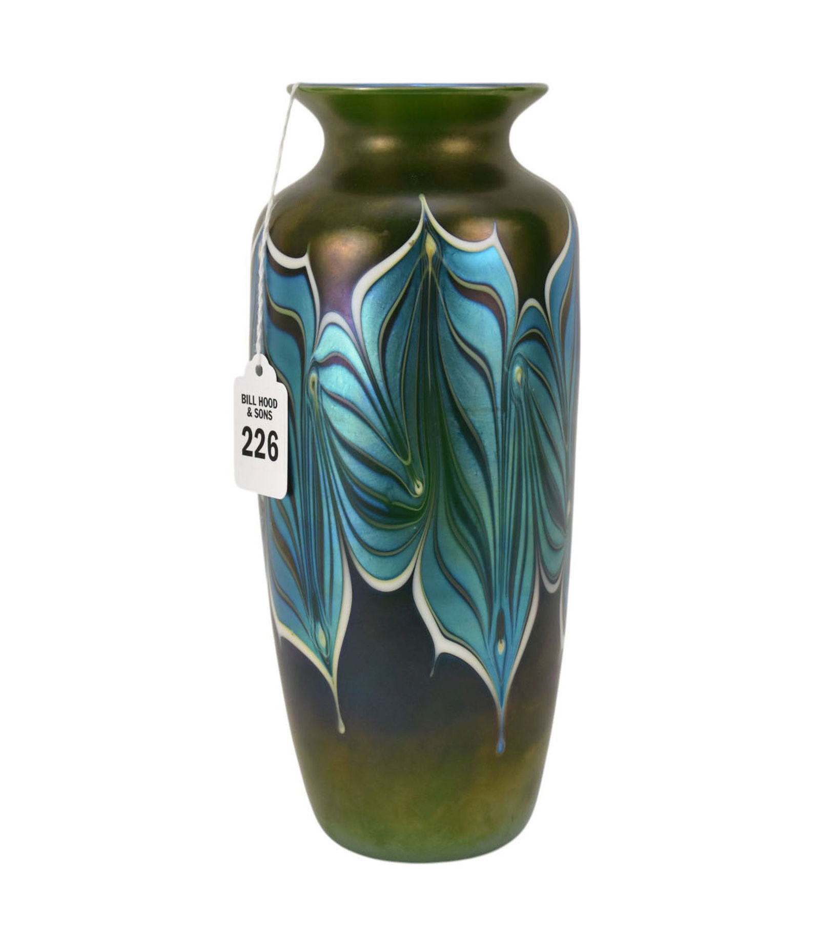 Orient & Flume Pulled Feather Vase, Iridescent Art Glass - Art glass vase by Orient & Flume, (1 of 6)