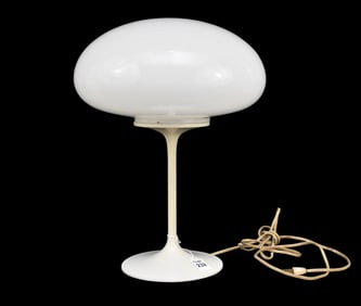 Bill Curry for Design Line Stemlite Mushroom Lamp - c. 1960s. White painted metal base with mushroom
