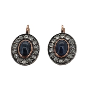 Vintage Russian Rose Gold Diamond Sapphire