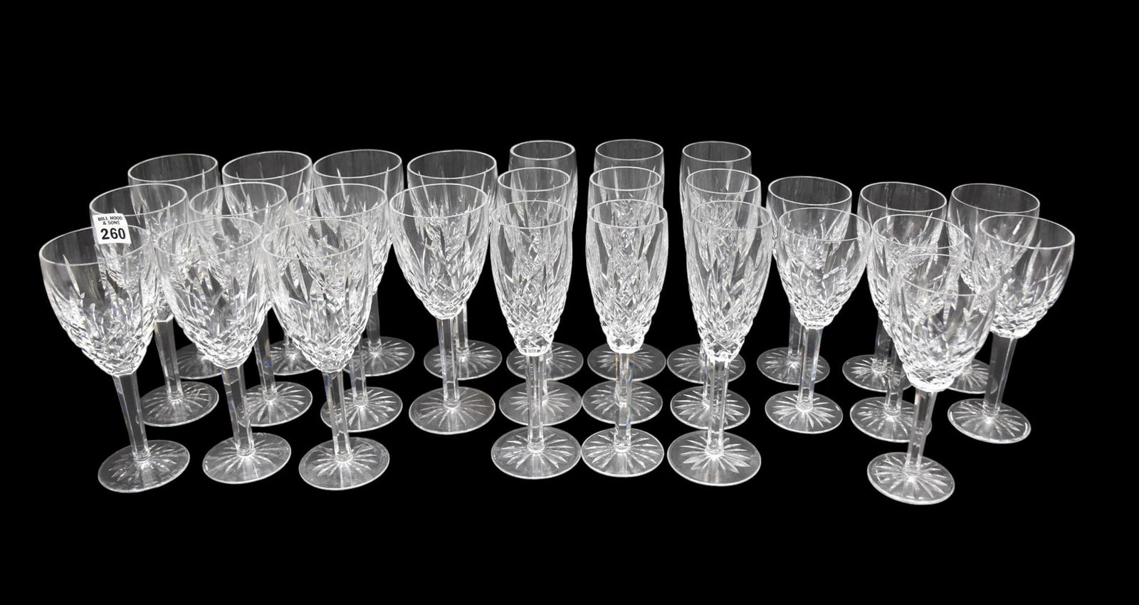 27 Waterford Crystal Araglin Assorted Stemware, 9"h tallest (1 of 9)