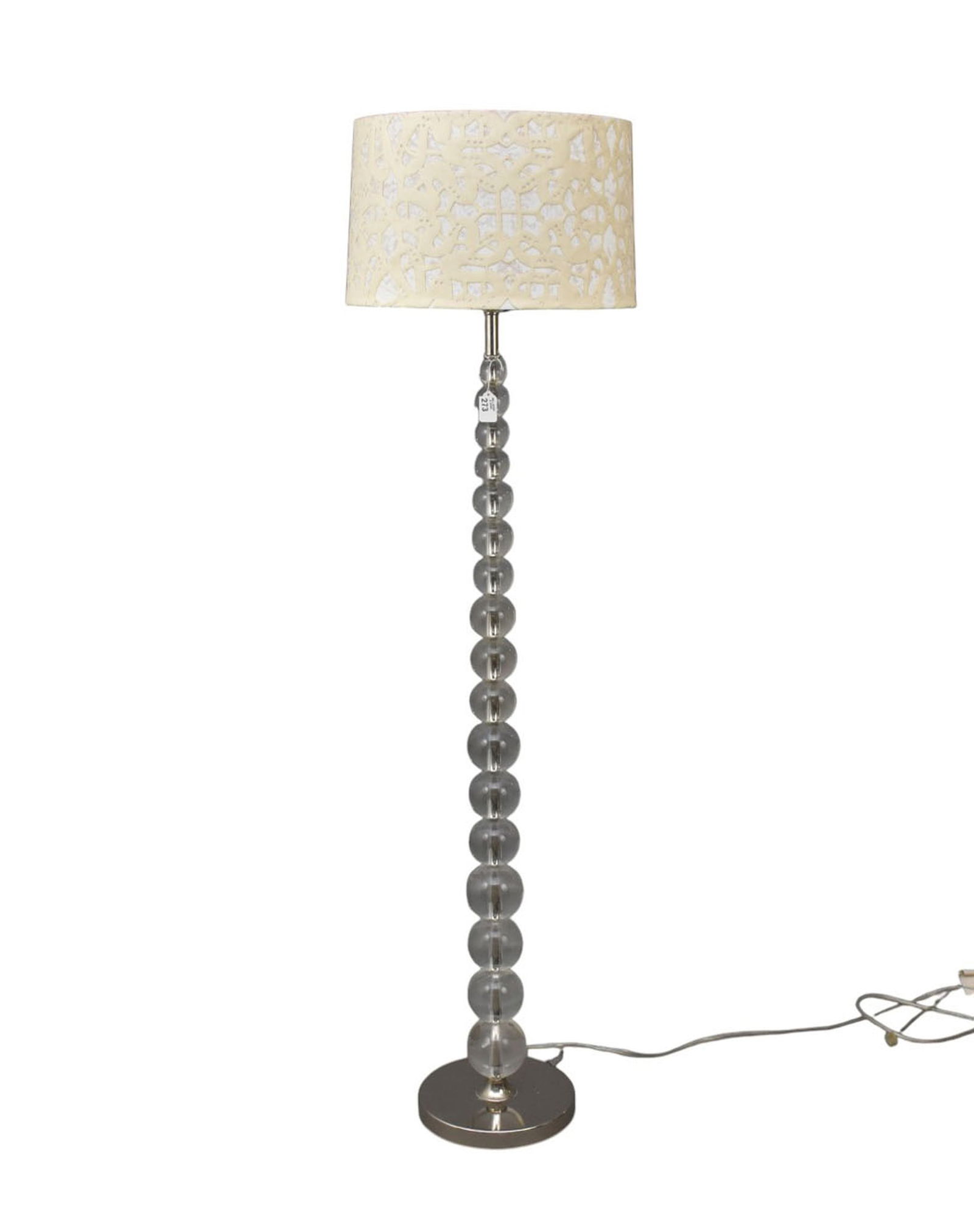 heavy Glass gradutated ball shaped Floor Lamp with Chrome base. 60 inches Tall. (1 of 6)