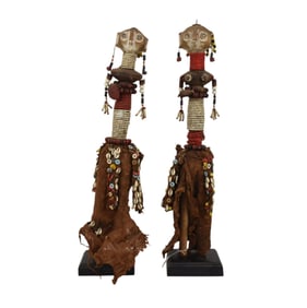 Pair Ambo Ovambo Fertility Dolls, African, Namibia - Southern Africa, Namibia, Ovambo (Ambo)