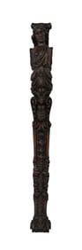 Antique Italian Carved Walnut Caryatid Pilaster, 19th Century - A carved walnut architectural