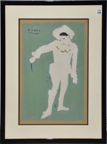 After Pablo Picasso "White Clown" original lithograph signed upper left