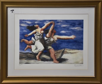 After Pablo Picasso lithograph "The Race" 1922 limited edition 31/95 pencil signed rare textured