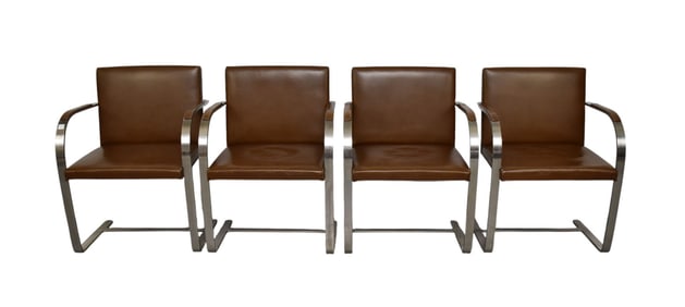 Set of 4 Mies Van Der Rohe 'BRNO' Side Chairs by Knoll - C. 1960s. MCM. Designed by Ludwig Mies Van