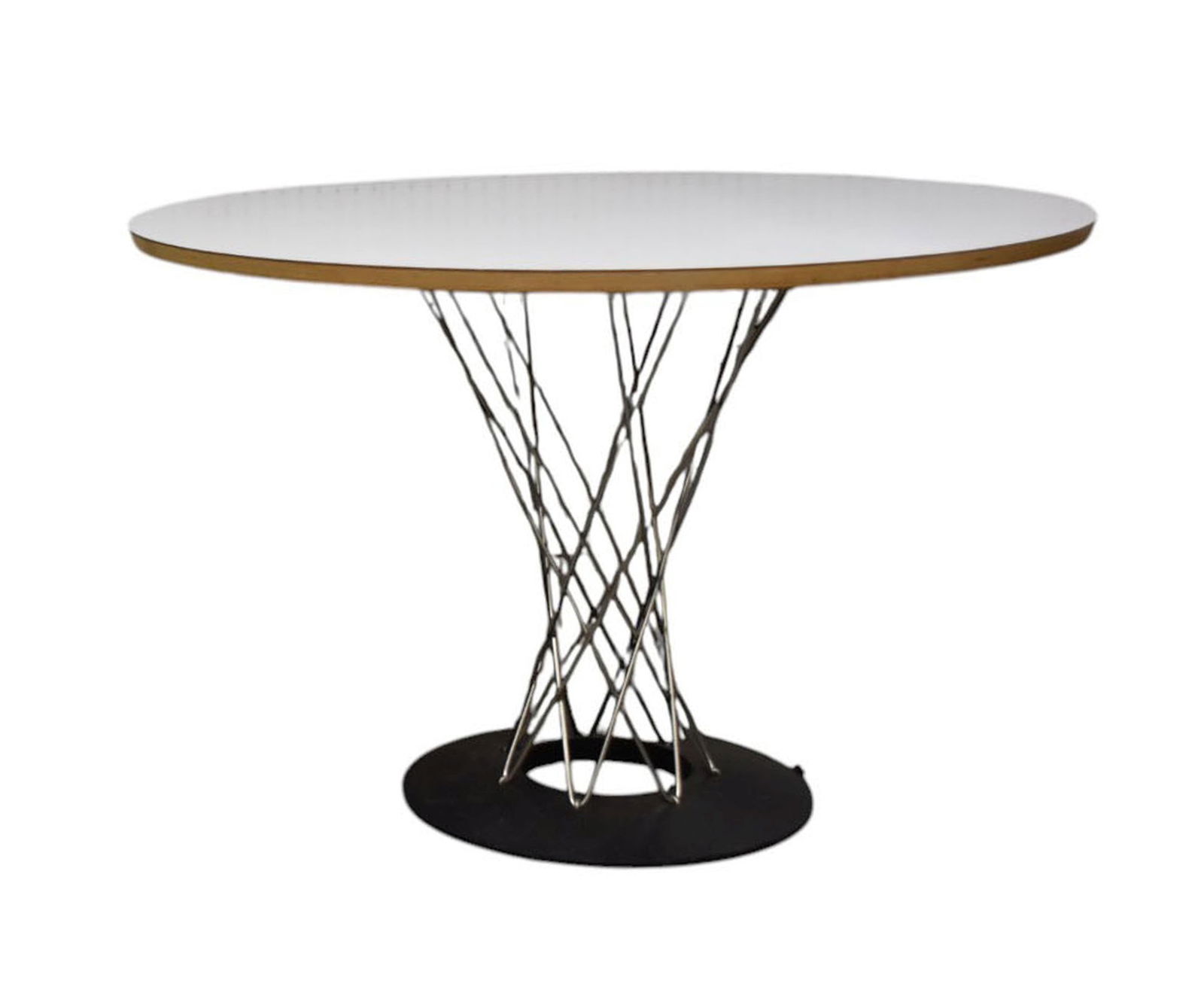 Isamu Noguchi, Cyclone Dining Table, Model 312 - C. mid 20th century. Chromed steel, steel base with (1 of 6)