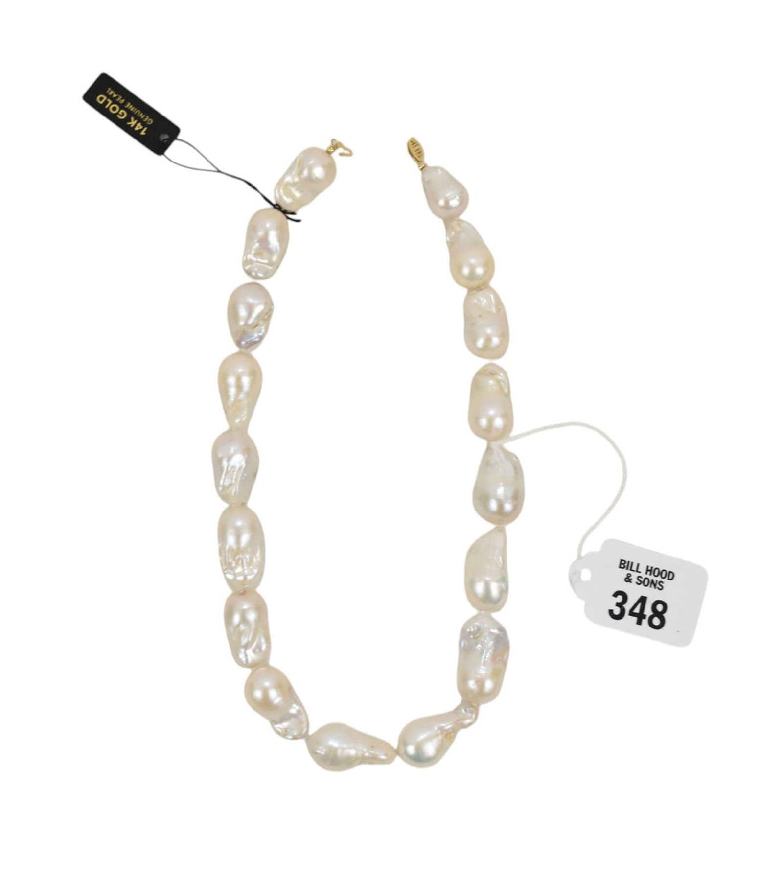 14K Yellow Gold Clasp Baroque Pearl Necklace 18": 14K Yellow Gold Clasp Baroque Pearl Necklace 18"