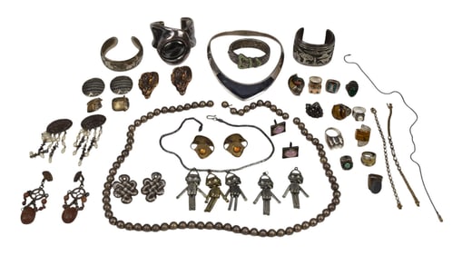 Designer Sterling Silver Jewelry Lot. Some Signed Stephen Dweck, Kai, Thomas Singer, Tonos Taxco,