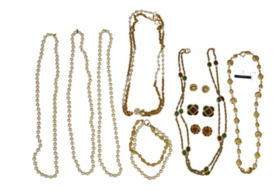 Chanel Costume Jewelry Lot. 7 Necklaces and 3 pairs of earrings,