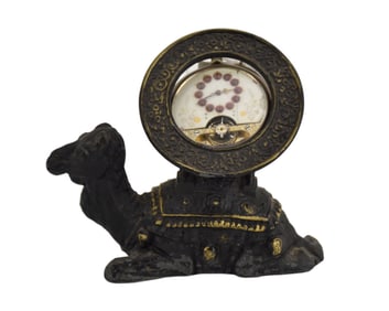 800 Silver Hebdomas 8 Day Pocket Watch with Camel Stand. Pocket watch is running but may need