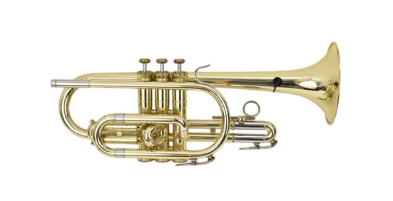 Vox Ampliphonic Cornet trumpet with Case serial #4362 with original warranty cards, 6"h x 17 1/2"w x
