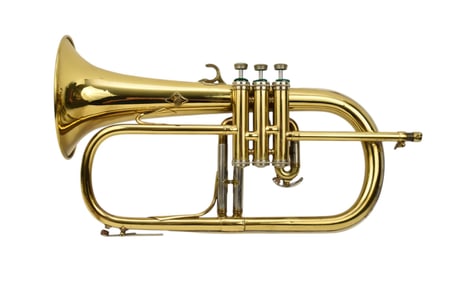 French brass Flugelhorn trumpet by Couesnon (Paris) Model # 2155 serial# 56528 With original