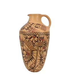 JoFern Puffer Native American polychrome large pottery pitcher by JoFern Silas Puffer (Hopi/Tewa and