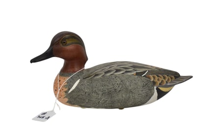 Lou Reineri (1922-2019), Hand Painted Decoy signed and dated on the underside "To Erva 8/75 Love ED
