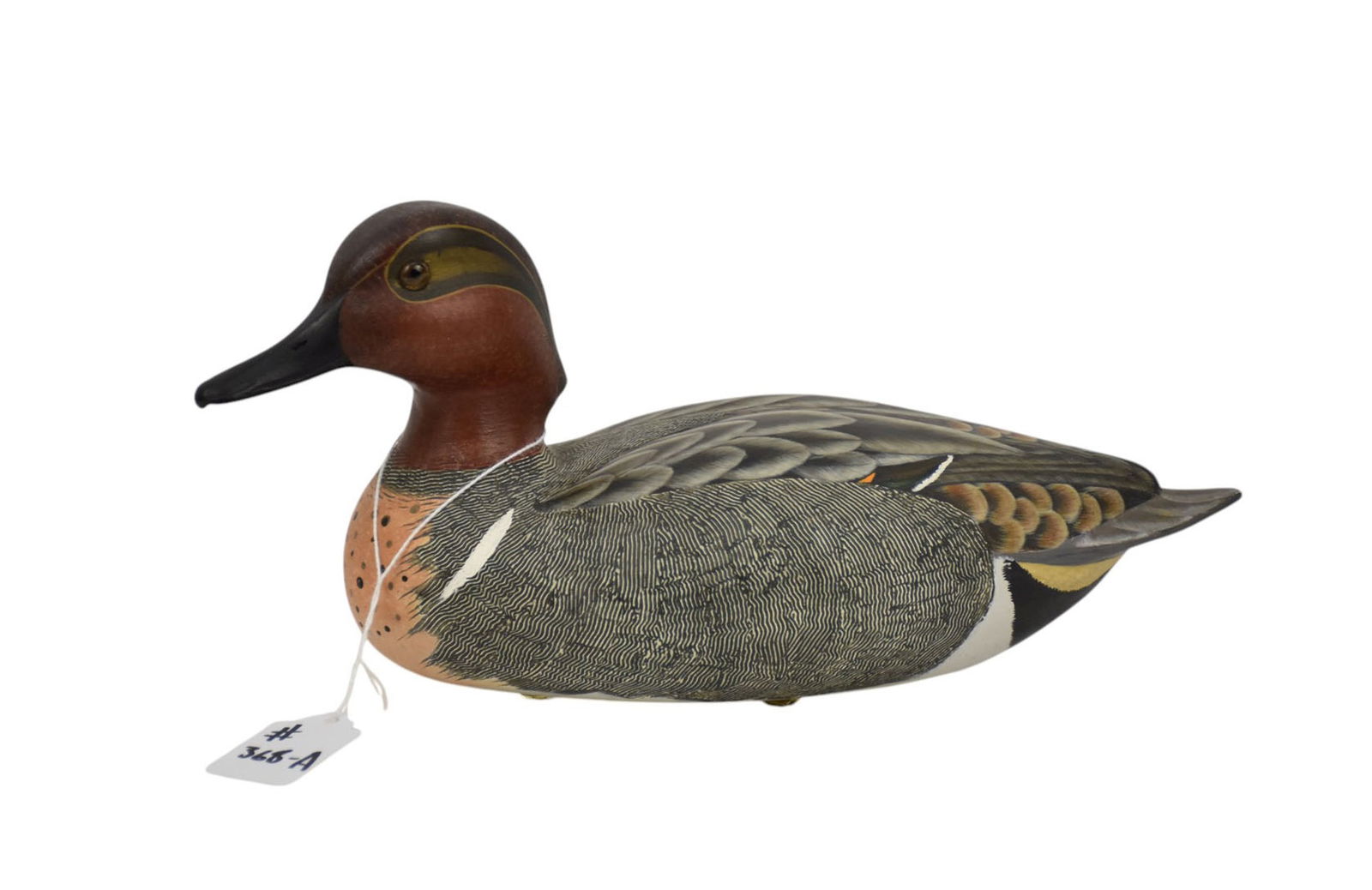 Lou Reineri (1922-2019), Hand Painted Decoy  signed and dated on the underside "To Erva 8/75 Love ED (1 of 7)