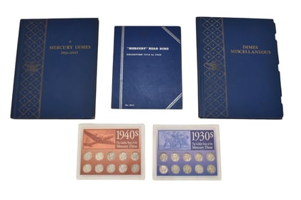 Barber & Mercury Dimes Lot. (6) Barber dimes 1898, 1899, 1901, 1911S, 1912 and 1914, (176) mercury