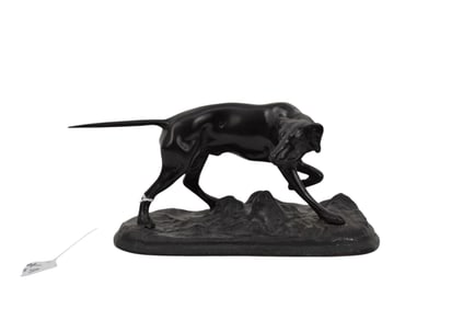 P. J. Mene style Bronze hunting dog 10" w x 5" h x 4.25 deep