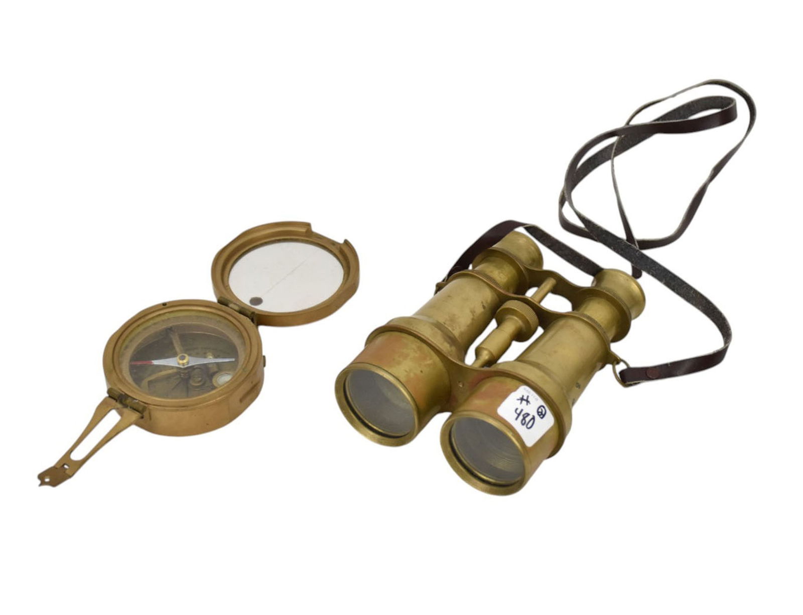 2 brass items #1 Antique Brinton MK1 1862 Compass Stamped "C.S.A. Thos . J. Evans, Esq London "  #2 (1 of 7)