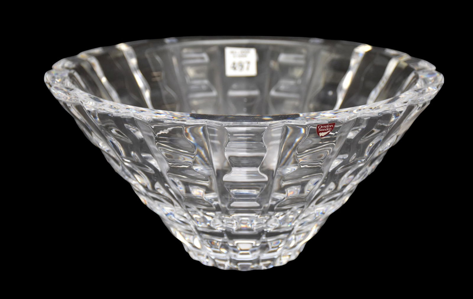Large Orrefors Crystal Bowl 6" high x 11.5" Dia. (1 of 5)