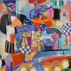 Decorative 20th Century, Acrylic on canvas- titled front and center signed legibly 24 x 24“