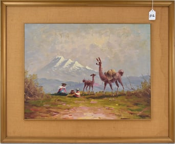 Moncayo, 2 Argentine school mid century paintings, 16 x 21 and 16 x 24 with frame 24 x30 and 24 x 33