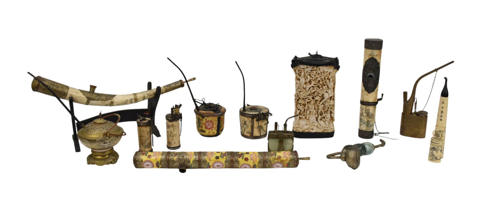 Assorted Asian Pipes and Burners, 16"L Largest (1 of 20)