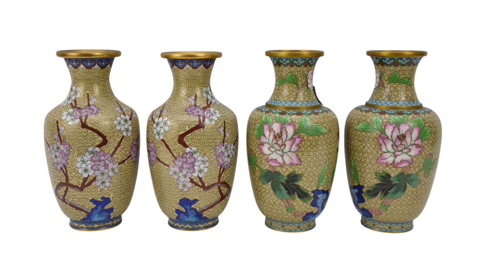 4 Cloisonne Chinese Vases, 20th c. 8" high x 4.5" dia (1 of 3)