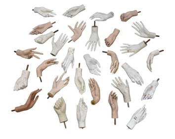 Collection of Assorted Resin/plastic Mannequin Hands Longest is 11" long and shortest is 8"long