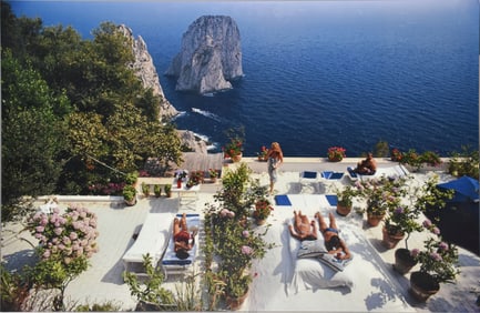 Slim Aarons (American, 1916-2006) Print - IL CANILLE - mounted on aluminum then behind Acrylic, good