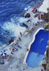 Slim Aarons (American, 1916-2006) Print - Pool on Amalfi Coast- mounted behind Acrylic, good