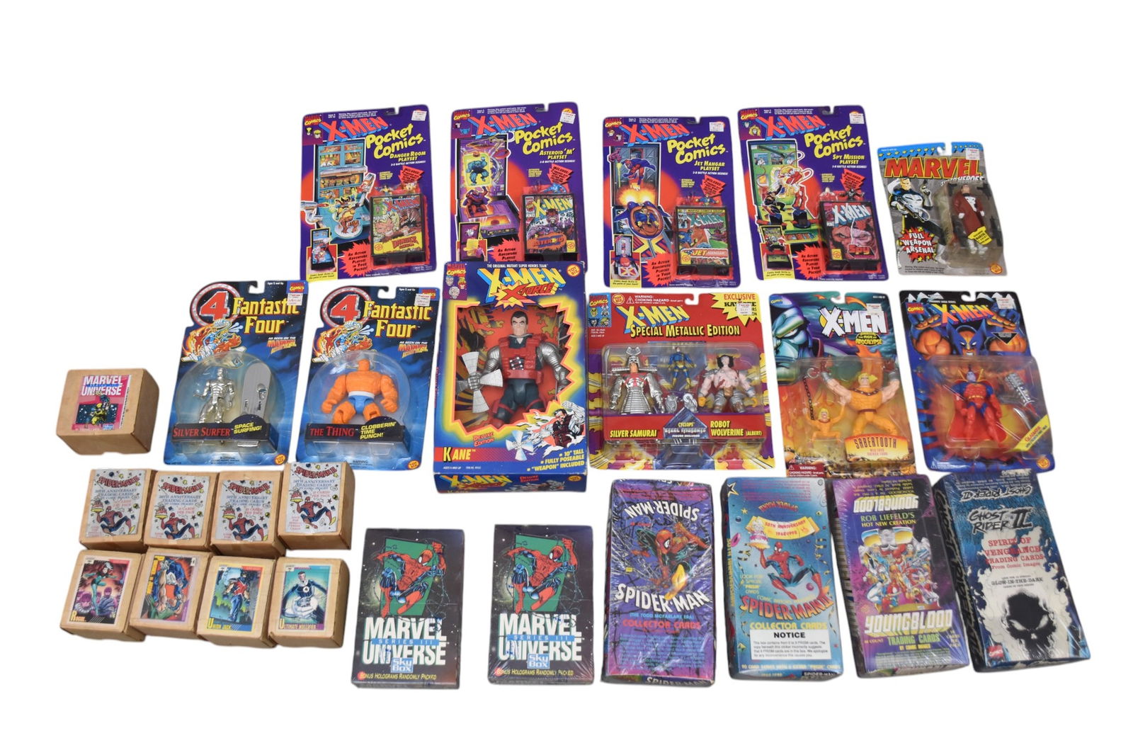 Collection of Action Figures & Cards, 1990's, Toy Biz Marvel, Fantastic Four & X-Men Factory Sealed (1 of 13)