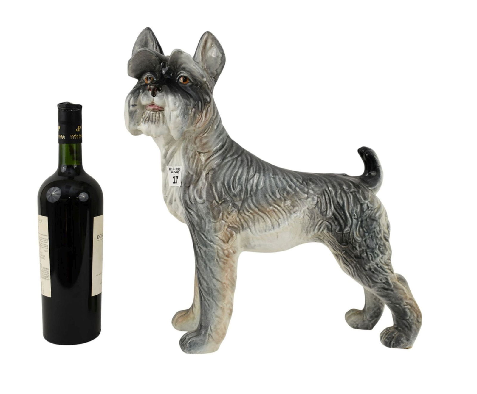 Italian Ceramic Schnauzer, 15"h x 15"w: Italian Ceramic Schnauzer, 15"h x 15"w