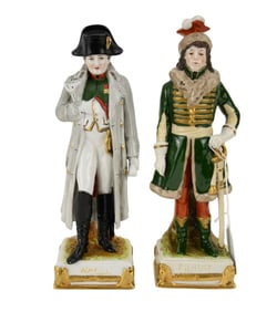 2 German Porcelain Figures, Notable Soldier and "Murat", 9"h x 2 1/2"w