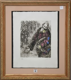 Marc Chagall (French, 1887-1985) Hand Colored Etching Joshua, pencil signed lower right and edition