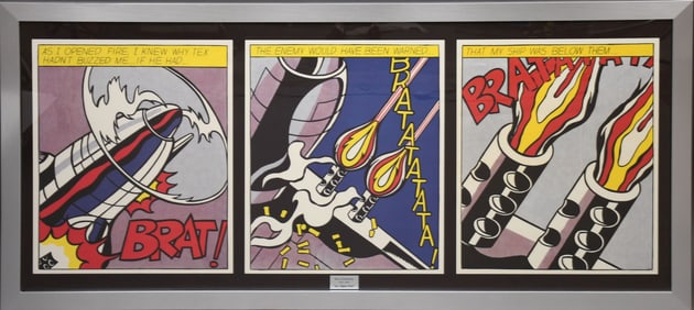 ROY LICHTENSTEIN (American, 1923-1997), "As I Opened Fire" three color offset