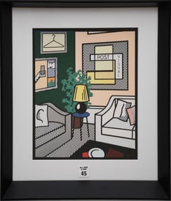 After Roy Lichtenstein (American, 1923-1997) Print -Post Visual-2004. Published and designed by the