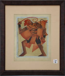 Pavel Fedorovich Tchelitchev (Russian, 1898-19750) Watercolor Drawing - Costume design, pencil: Pavel Fedorovich Tchelitchev (Russian, 1898-19750) Watercolor Drawing - Costume design, pencil signed lower right. 12-1/2 x 10 sight size. Overall framed size is 20 x 17-1/2