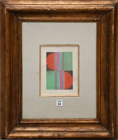 Anne Beothy-Steiner (Hungarian 1902-1985) watercolor/gouache Composition, image, 8-1/2 x 6 inches.