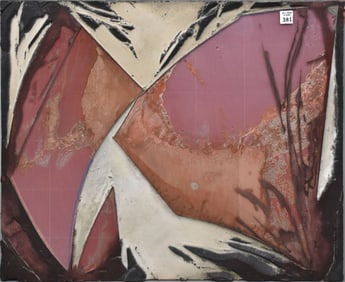 Laddie John Dill Untitled 1981, Cement, Glass, Acrylic Polymer, Emulsion, Pigment, on Wood 23 1/2" x