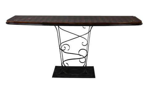 Contemporary Art Deco Style Rosewood, Satinwood and Abalone Shell Console Table