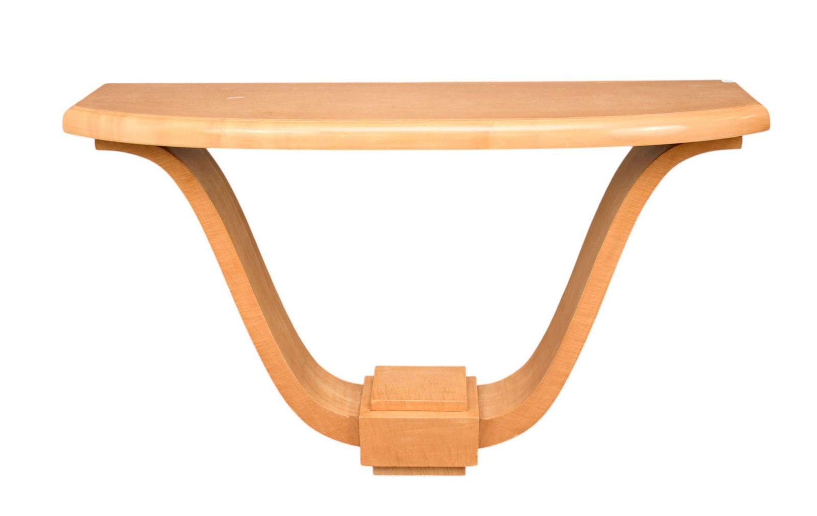 Contemporary Light Wood Art Nouveau Style Console Table, 20th Century, Having a molded D-shaped (1 of 5)