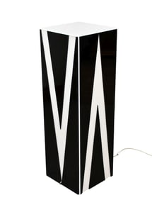 Lucite Black & White Pedestal, 36"h x 12" square
