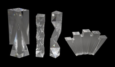 HIVO G. VAN TEAL, 20th Century, Cuban, Lucite Sculpture of outward panels in the form of a crown,