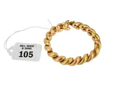 18K Yellow Gold San Marco Macaroni Link Bracelet. 7.5" wt. 53.3 grams