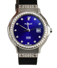 Hublot MGM Classic, Ref 1391.5.054, Ladies, 28mm, Steel and 18K Gold, Dia Dial and Bezel. 30mm Needs
