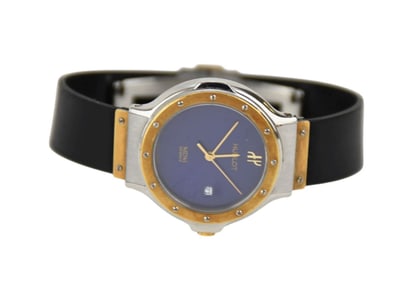 Hublot Classic MDM 1391.2 Quartz 18k YG Two Tone Black Dial Ladies Watch 28mm. Needs battery