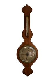 19th Century English George IV Mahogany and Brass Barometer, height 40 inches